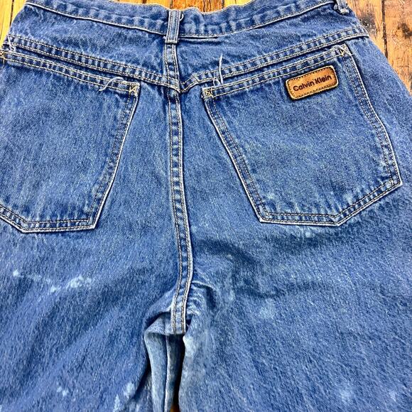 vintage women's Calvin Klein 100% cotton high waist 1990s jeans thrashed 12 - Picture 3 of 8